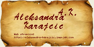 Aleksandra Karajčić vizit kartica